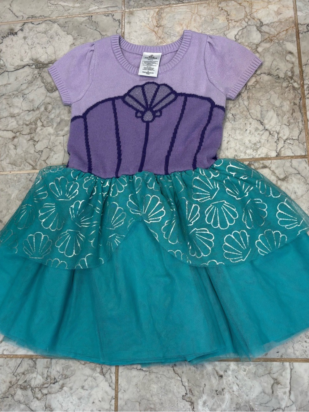 Disney Ariel Mermaid Tulle Dress Toddler Girl 5T